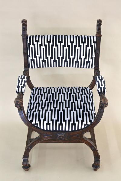 19th Century Renaissance Revival X Chair Savonarola Armchair Austria ca 1860
