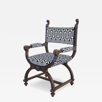 19th Century Renaissance Revival X Chair Savonarola Armchair Austria ca 1860