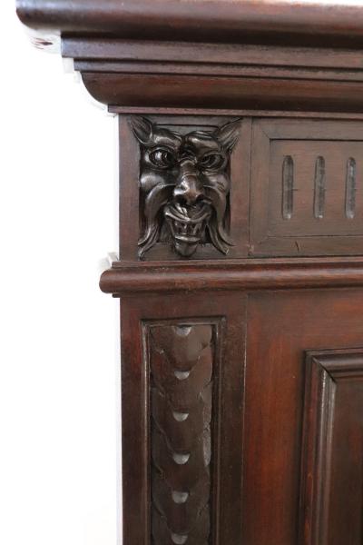 19th Century Renaissance Style Carved Walnut Antique Bench