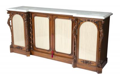 19th Century Rosewood Marble Top Victorian Style Sideboard Credenza