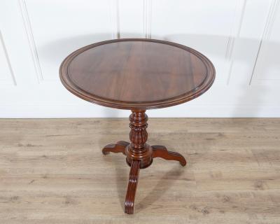 19th Century Round Mahogany Tilt Top Pedestal Table