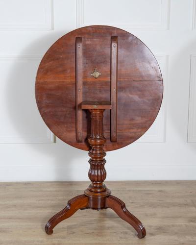 19th Century Round Mahogany Tilt Top Pedestal Table