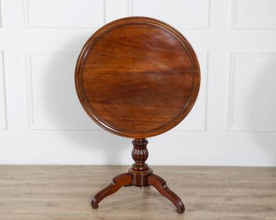 19th Century Round Mahogany Tilt Top Pedestal Table