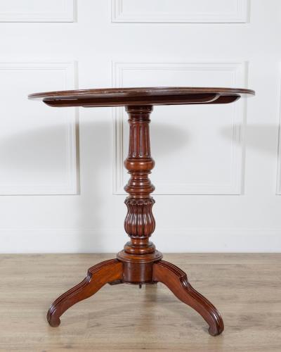 19th Century Round Mahogany Tilt Top Pedestal Table