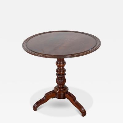 19th Century Round Mahogany Tilt Top Pedestal Table
