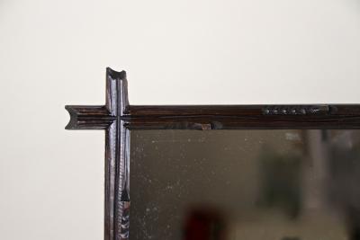 19th Century Rsutic Black Forest Mirror Basswood Hand Carved AT circa 1890