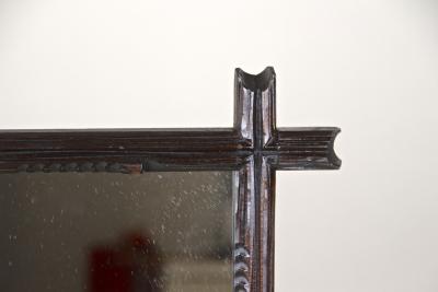19th Century Rsutic Black Forest Mirror Basswood Hand Carved AT circa 1890
