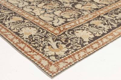 19th Century Russian Bessarabian Black Background Wool Carpet