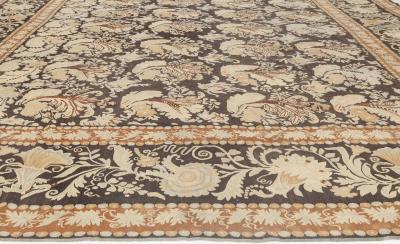 19th Century Russian Bessarabian Black Background Wool Carpet