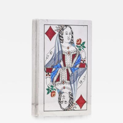 19th Century Russian Solid Silver Playing Cards Box Moscow c 1869