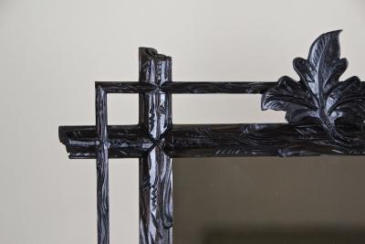 19th Century Rustic Black Forest Mirror Hand Carved Austria circa 1880