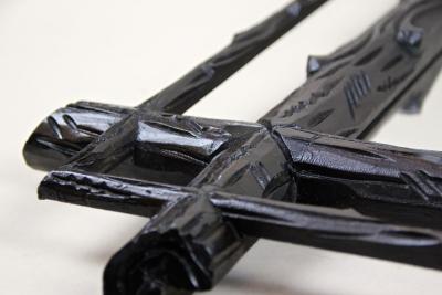 19th Century Rustic Black Forest Mirror Hand Carved Austria circa 1880