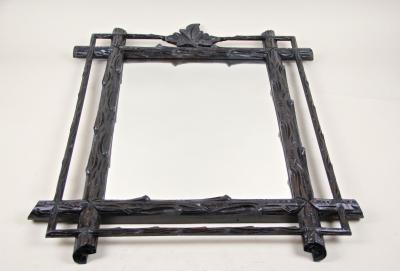 19th Century Rustic Black Forest Mirror Hand Carved Austria circa 1880