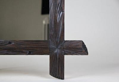 19th Century Rustic Black Forest Mirror Hand Carved Austria circa 1890