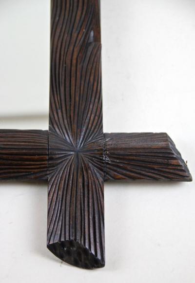 19th Century Rustic Black Forest Mirror Hand Carved Austria circa 1890