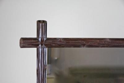 19th Century Rustic Black Forest Mirror Hand Carved Austria circa 1890