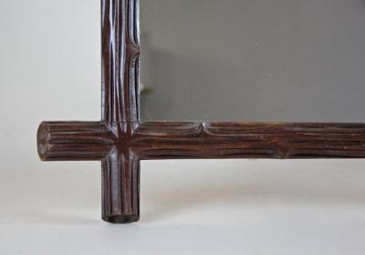 19th Century Rustic Black Forest Mirror Hand Carved Austria circa 1890
