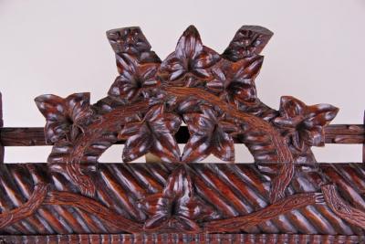 19th Century Rustic Black Forest Mirror Hand Carved Germany circa 1880