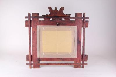 19th Century Rustic Black Forest Mirror Hand Carved Germany circa 1880