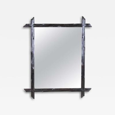 19th Century Rustic Black Forest Mirror Handcarved Austria circa 1880