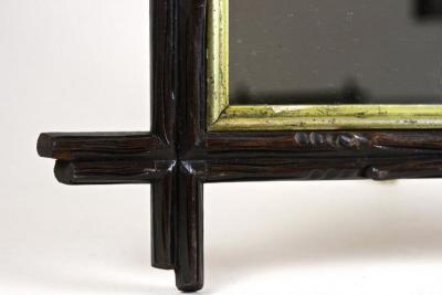 19th Century Rustic Black Forest Mirror with Gilt Inner Bars AT circa 1880