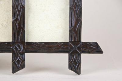 19th Century Rustic Black Forest Photo Frame Hand Carved AT circa 1880