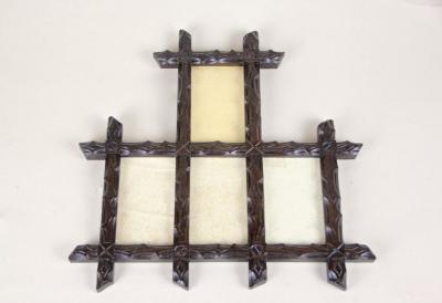19th Century Rustic Black Forest Photo Frame Hand Carved AT circa 1880