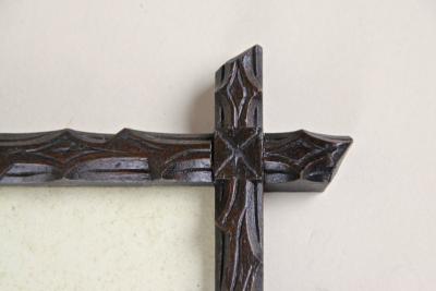 19th Century Rustic Black Forest Photo Frame Hand Carved AT circa 1880