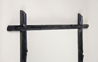 19th Century Rustic Black Forest Wall Mirror Basswood Austria circa 1880