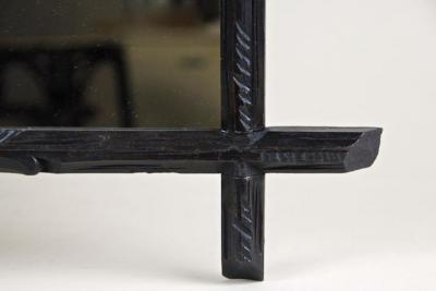 19th Century Rustic Black Forest Wall Mirror Basswood Austria circa 1880