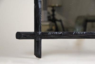 19th Century Rustic Black Forest Wall Mirror Basswood Austria circa 1880
