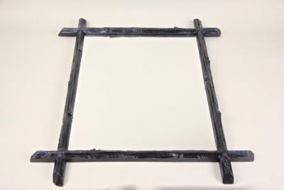 19th Century Rustic Black Forest Wall Mirror Basswood Austria circa 1880