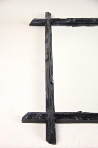 19th Century Rustic Black Forest Wall Mirror Basswood Austria circa 1880