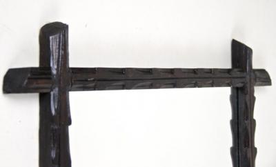 19th Century Rustic Black Forest Wall Mirror Hand Carved Austria circa 1880