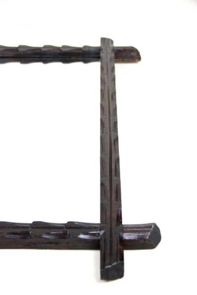 19th Century Rustic Black Forest Wall Mirror Hand Carved Austria circa 1880