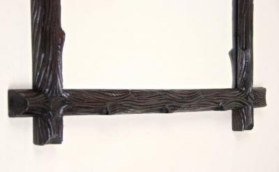 19th Century Rustic Black Forest Wall Mirror Hand Carved Austria circa 1880