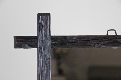 19th Century Rustic Black Forest Wall Mirror Hand Carved Austria circa 1880