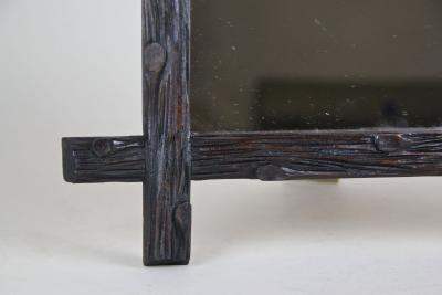 19th Century Rustic Black Forest Wall Mirror Hand Carved Austria circa 1880