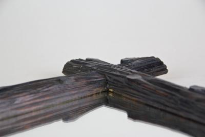 19th Century Rustic Black Forest Wall Mirror Hand Carved Austria circa 1880