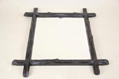 19th Century Rustic Black Forest Wall Mirror Hand Carved Austria circa 1880
