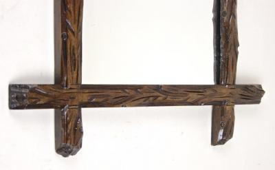 19th Century Rustic Black Forest Wall Mirror Tree Trunk Design AT ca 1880