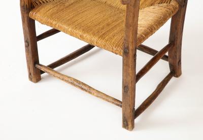 19th Century Rustic French Chair with Straw Seat