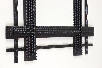 19th Century Rustic Tramp Art Mirror Double Frame Handcarved AT ca 1890