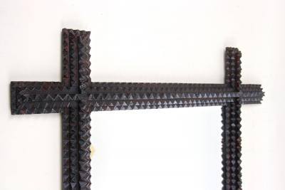 19th Century Rustic Tramp Art Wall Mirror Austria ca 1880