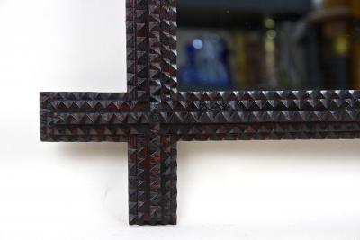 19th Century Rustic Tramp Art Wall Mirror Austria ca 1880