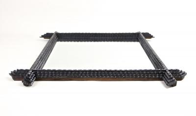 19th Century Rustic Tramp Art Wall Mirror Handcarved Austria ca 1890