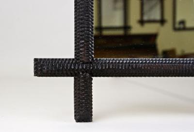 19th Century Rustic Tramp Art Wall Mirror Handcarved Austria circa 1870