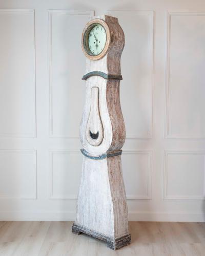 19th Century Scandinavian Painted Pine Longcase Clock