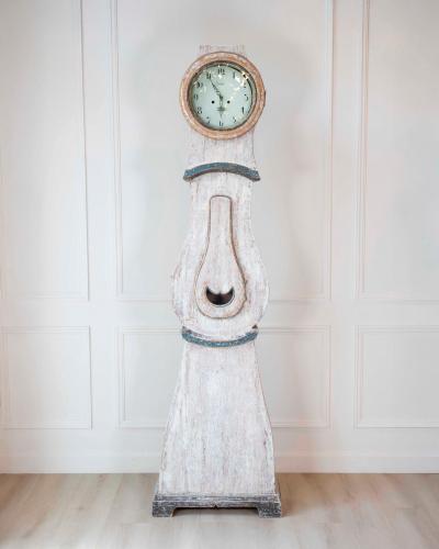 19th Century Scandinavian Painted Pine Longcase Clock
