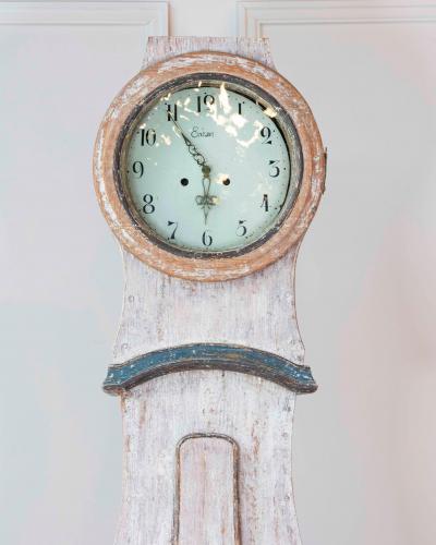 19th Century Scandinavian Painted Pine Longcase Clock
